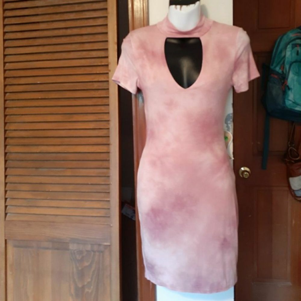 Pink tie dye dress